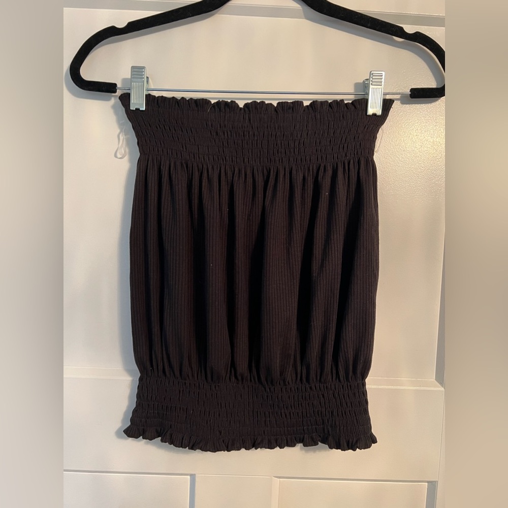 Black boutique brand strapless top